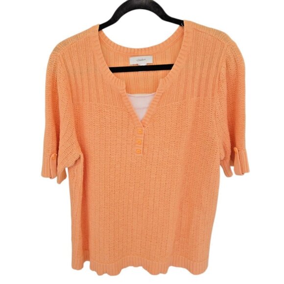 CJ Banks Orange Short Sleeve Sweater Women's Plus Size X - Picture 1 of 7